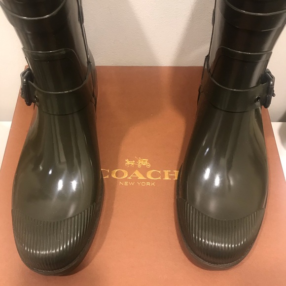 COACH Rain boots in Olive Green - Picture 1 of 8